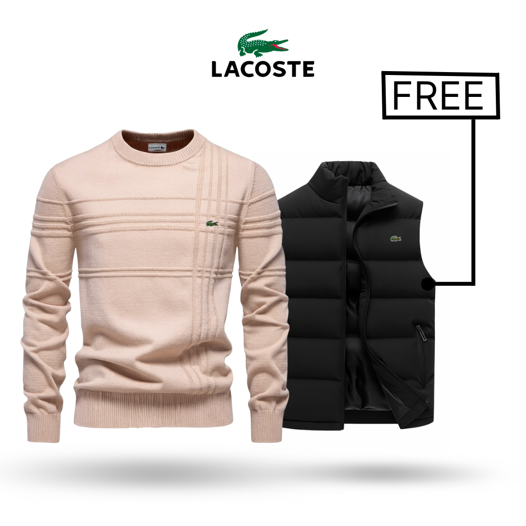 LACOSTE | Premium džemper + STYLUS prsluk BESPLATNO