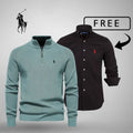 Premium Stil & Komfort – Half-Zip-Pullover™ + KOSTENLOSES klassisches Hemd
