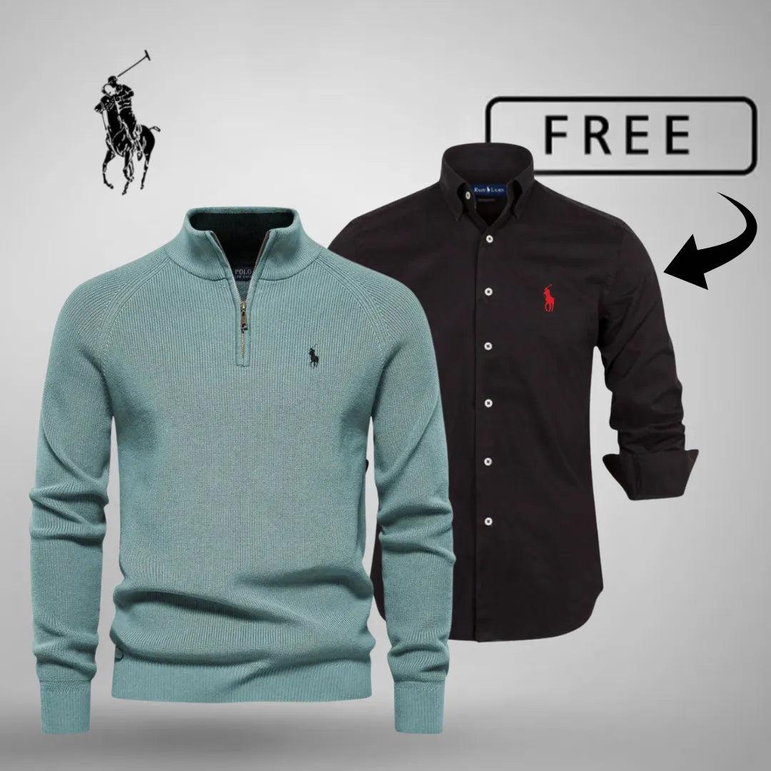 Premium Stil & Komfort – Half-Zip-Pullover™ + KOSTENLOSES klassisches Hemd