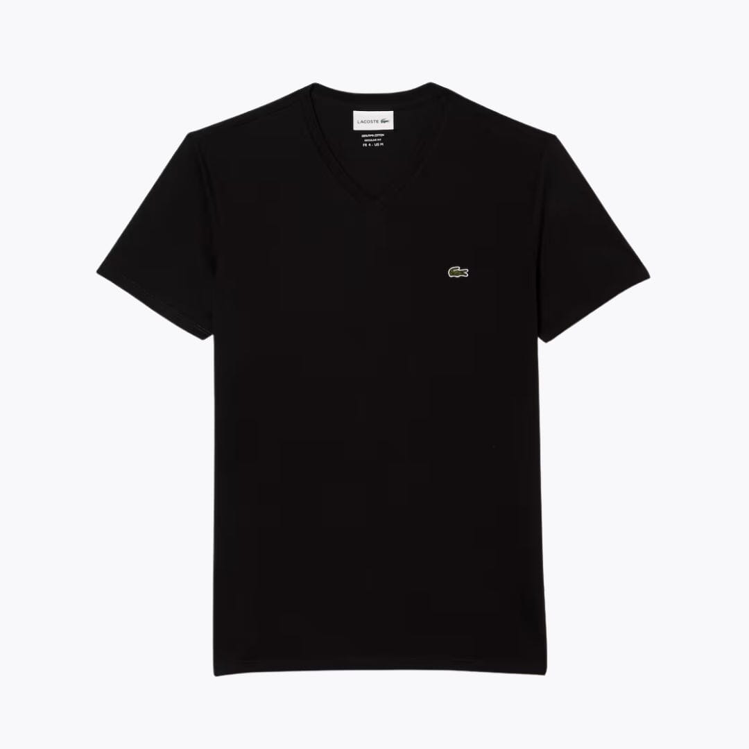 Camiseta de manga corta con cuello en V de algodón Pima ligero LC