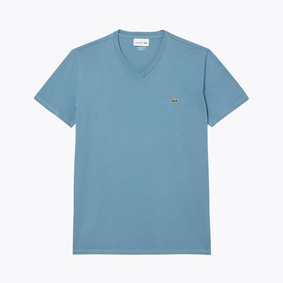 Camiseta de manga corta con cuello en V de algodón Pima ligero LC