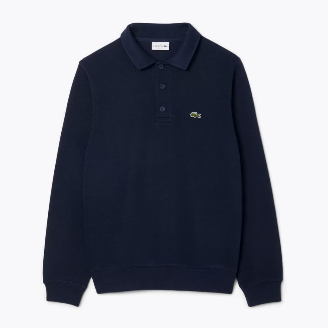 LC Sudadera de algodón con cuello de polo acanalado