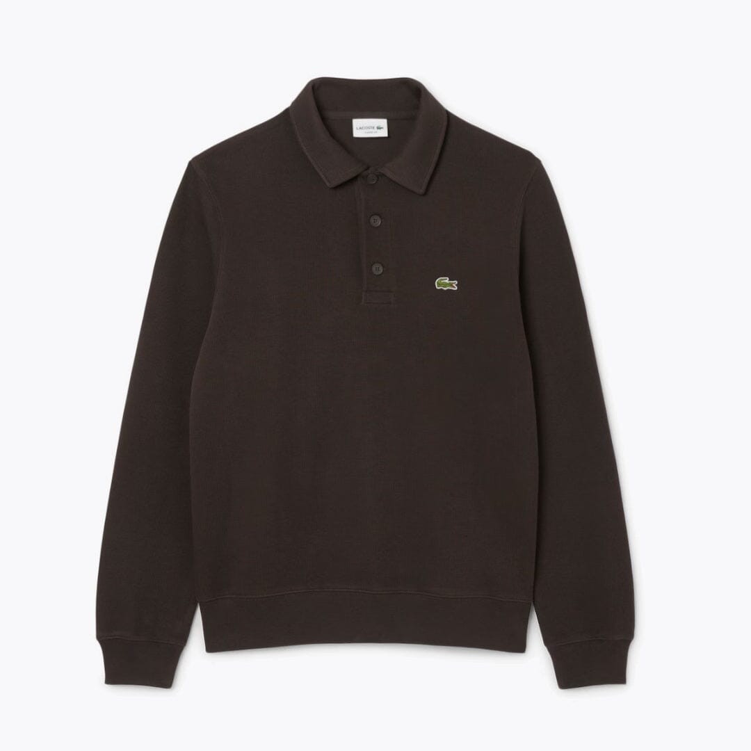 LC Sudadera de algodón con cuello de polo acanalado