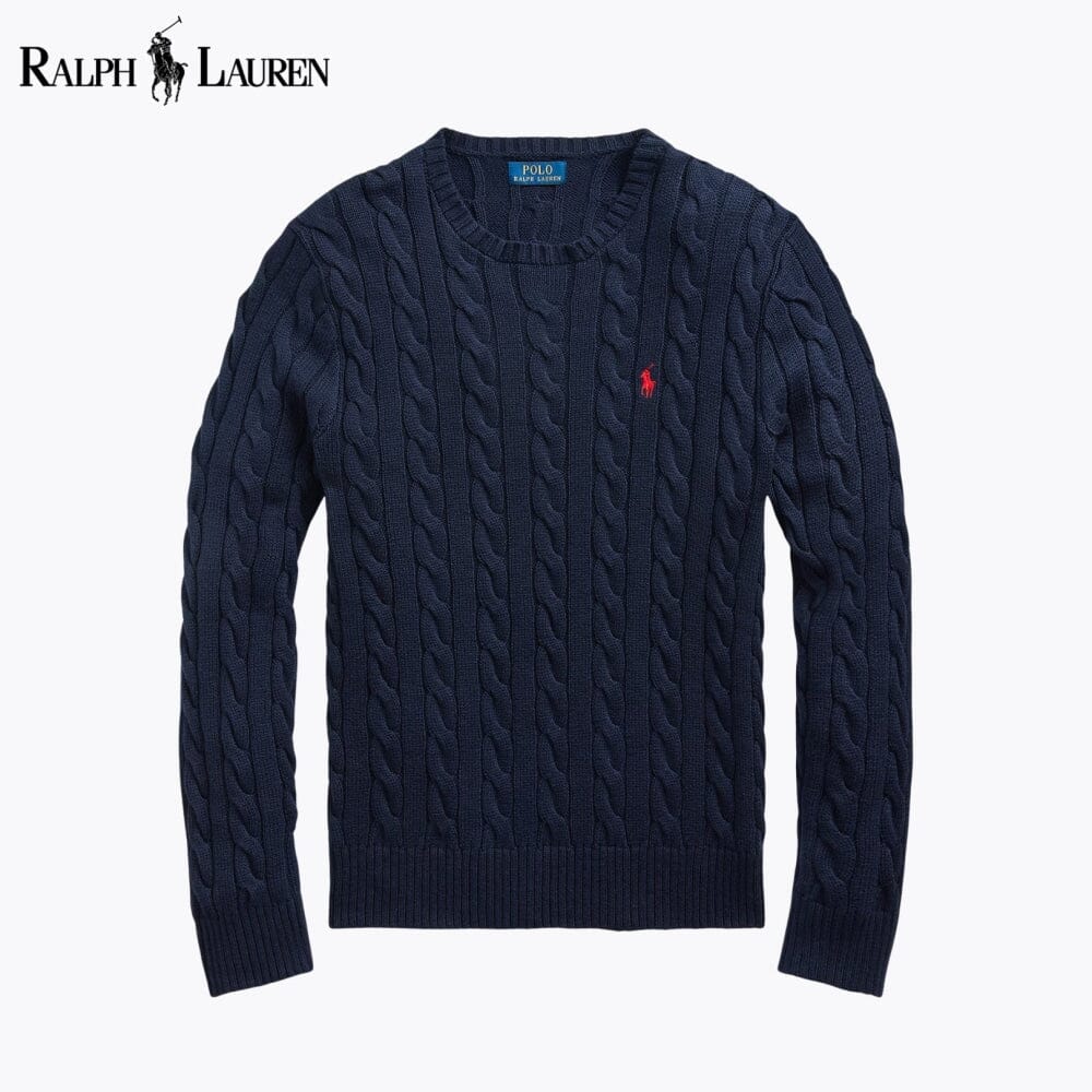 RL Baumwollpullover mit Zopfmuster