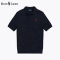 RL Baumwollpullover mit Zopfstrick und Polokragen
