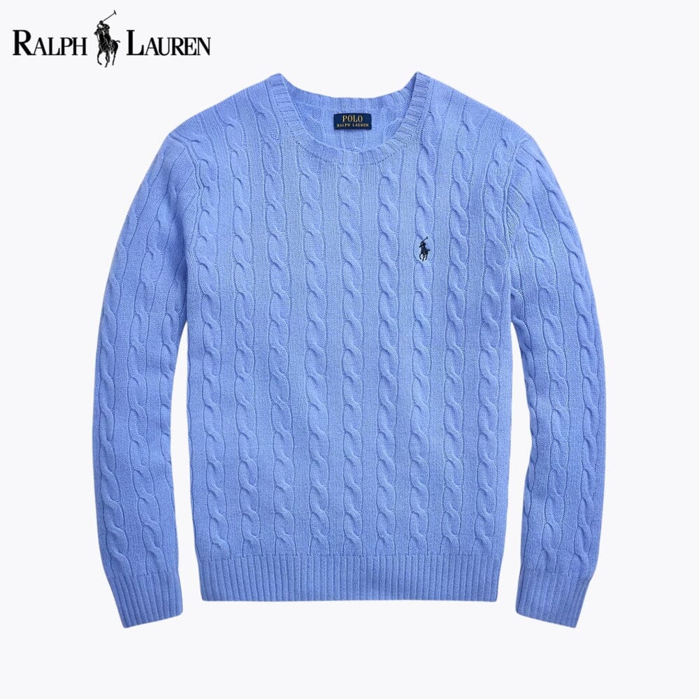 Camisola de lã e caxemira de malha entrançada RL