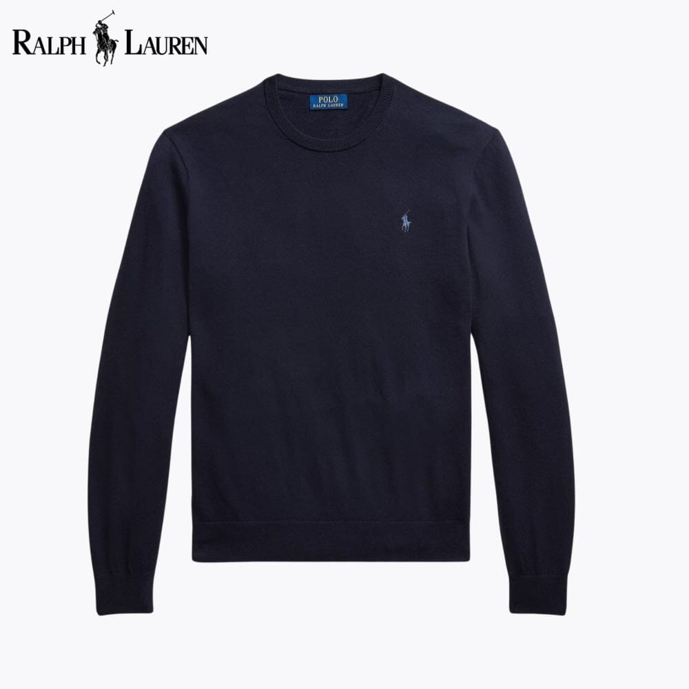 Pull RL à col rond en coton et cachemire