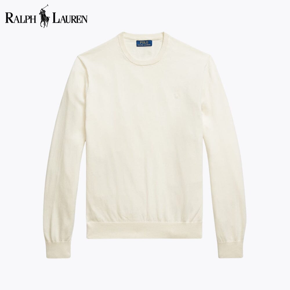 Jersey de cuello redondo de algodón y cachemir RL