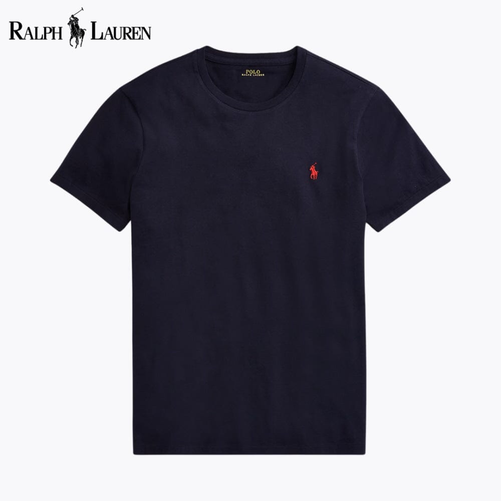Camiseta de punto de corte entallado personalizado y cuello redondo RL