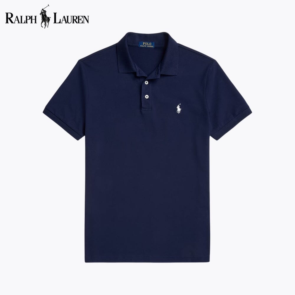 Tricou polo RL Custom Slim Fit din plasă elastică