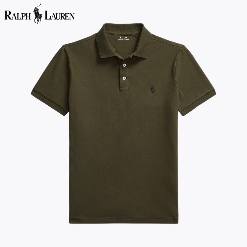Camiseta polo de malla elástica Custom Slim Fit de RL
