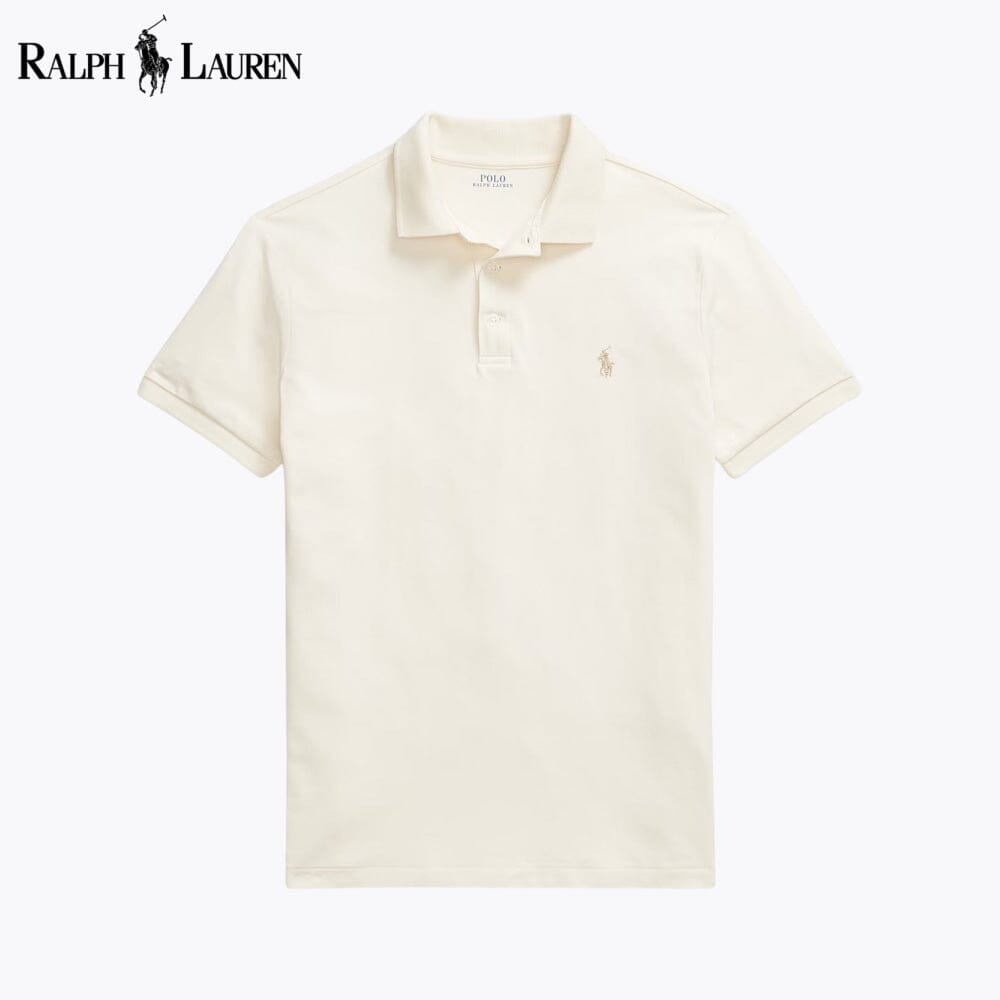 Camiseta polo de malla elástica Custom Slim Fit de RL