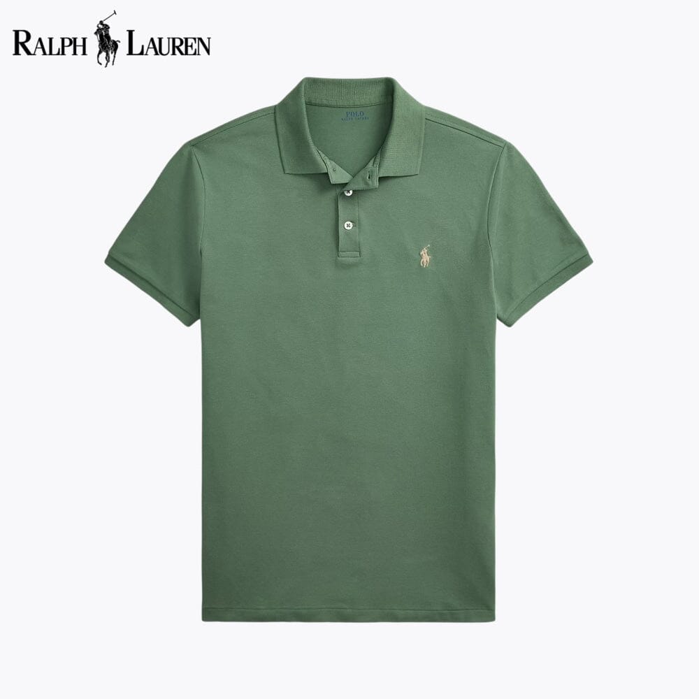 Camiseta polo de malla elástica Custom Slim Fit de RL