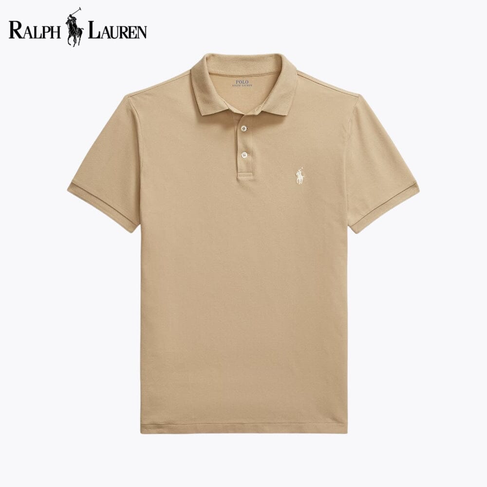 Camiseta polo de malla elástica Custom Slim Fit de RL