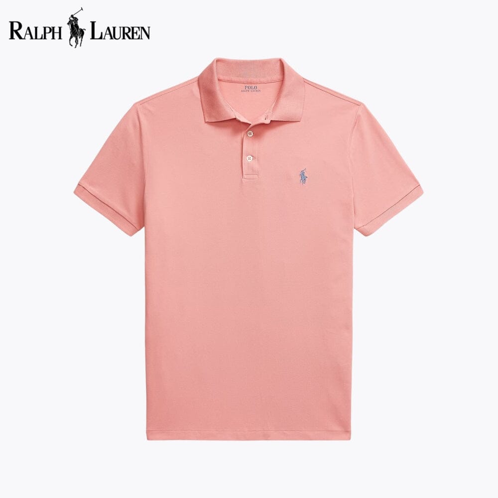 Camiseta polo de malla elástica Custom Slim Fit de RL