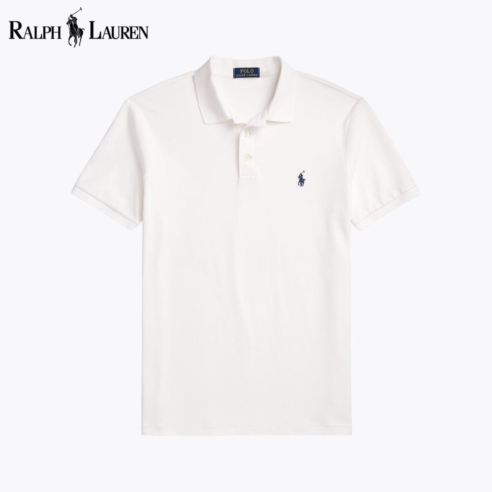 Camiseta polo de malla elástica Custom Slim Fit de RL
