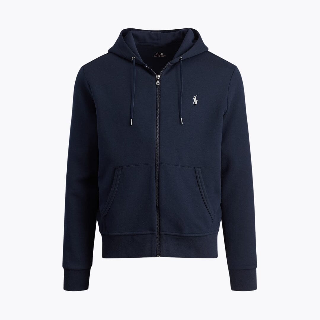 Sudadera con capucha de punto doble y cremallera completa de RL