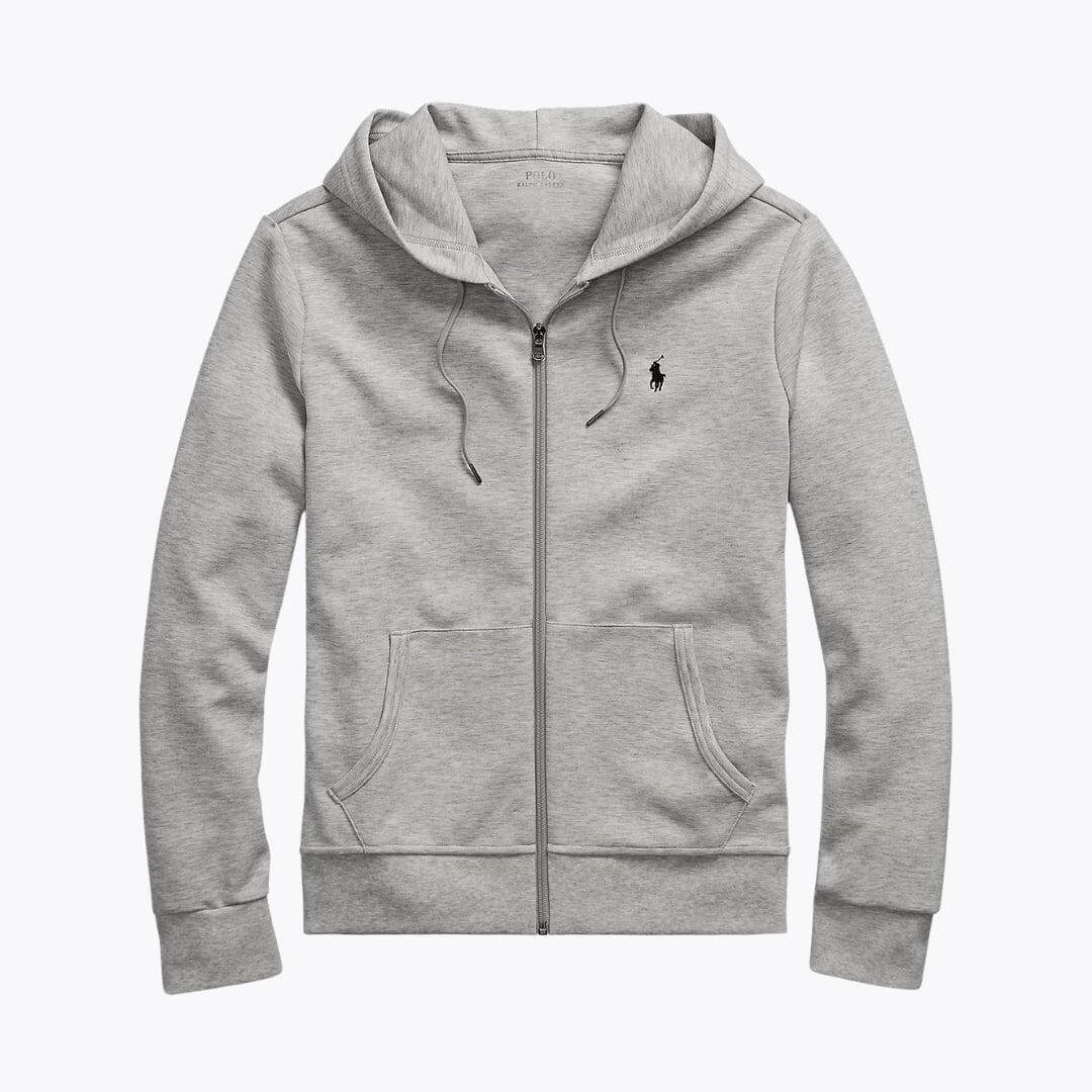 Sudadera con capucha de punto doble y cremallera completa de RL