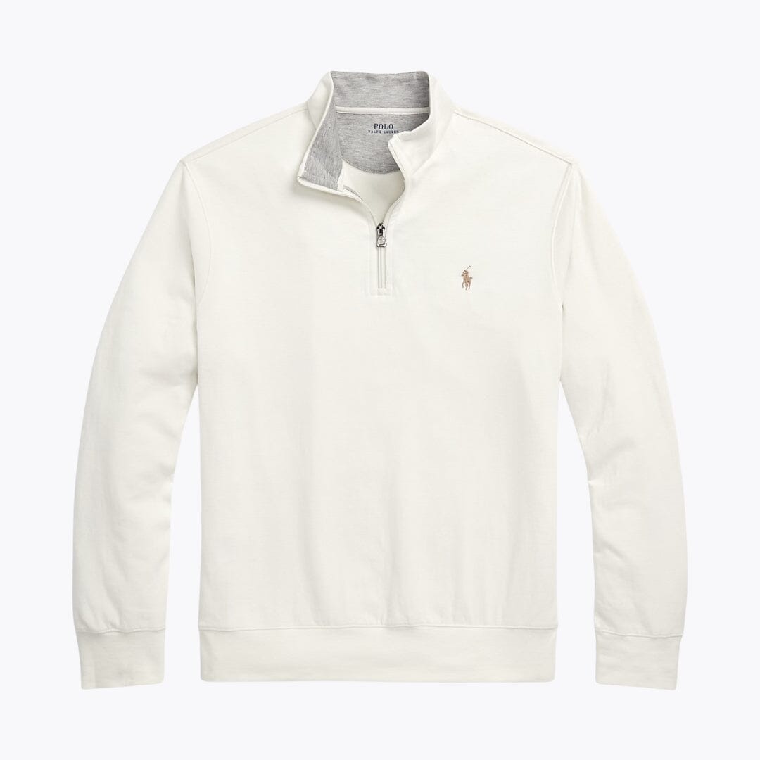 RL luxuriöser Jersey-Pullover mit Viertelreißverschluss