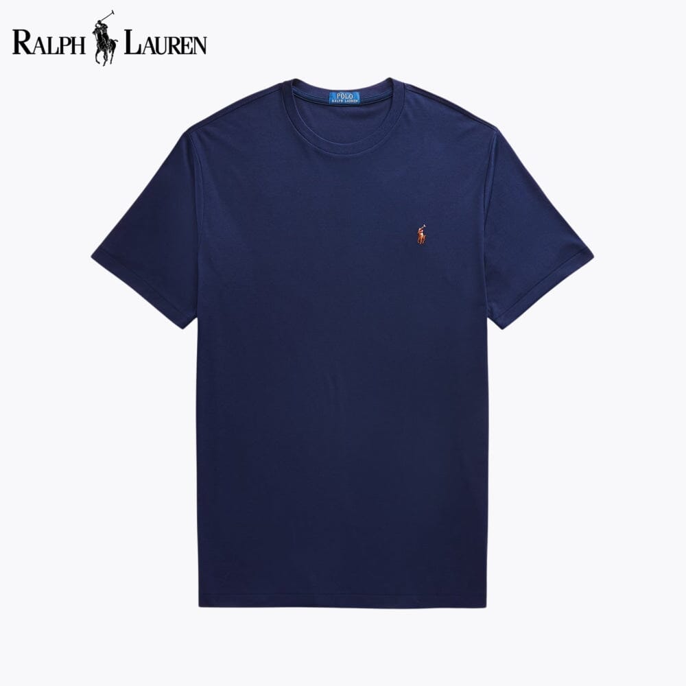 Camiseta de cuello redondo de algodón suave RL