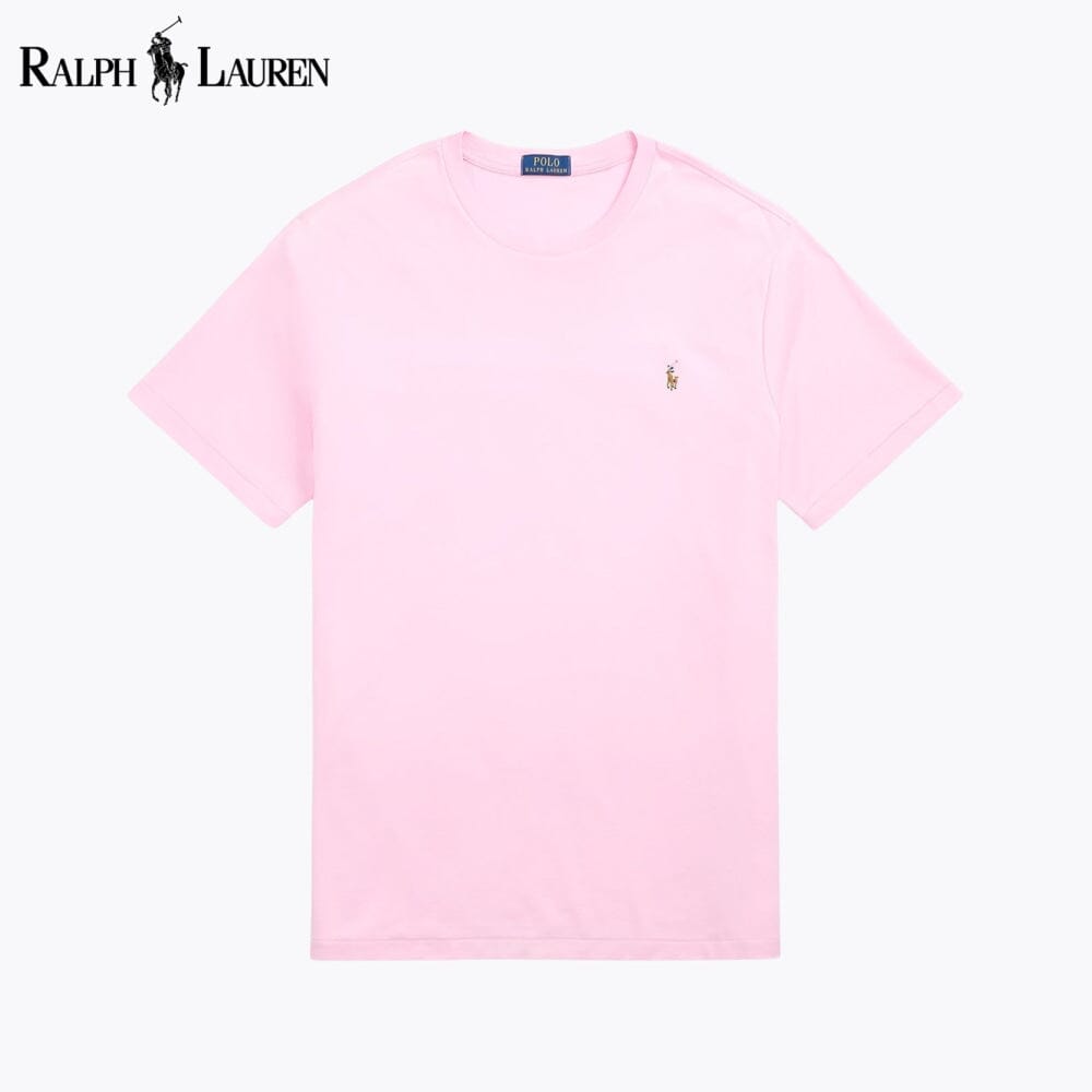 Camiseta de cuello redondo de algodón suave RL