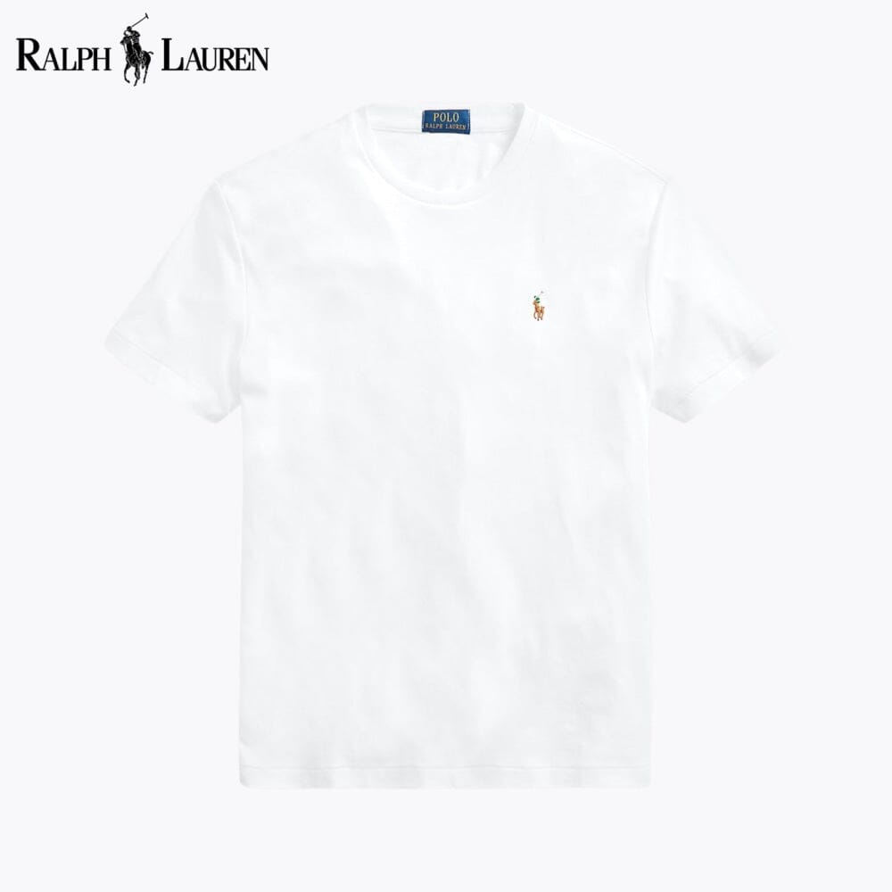 Camiseta de cuello redondo de algodón suave RL