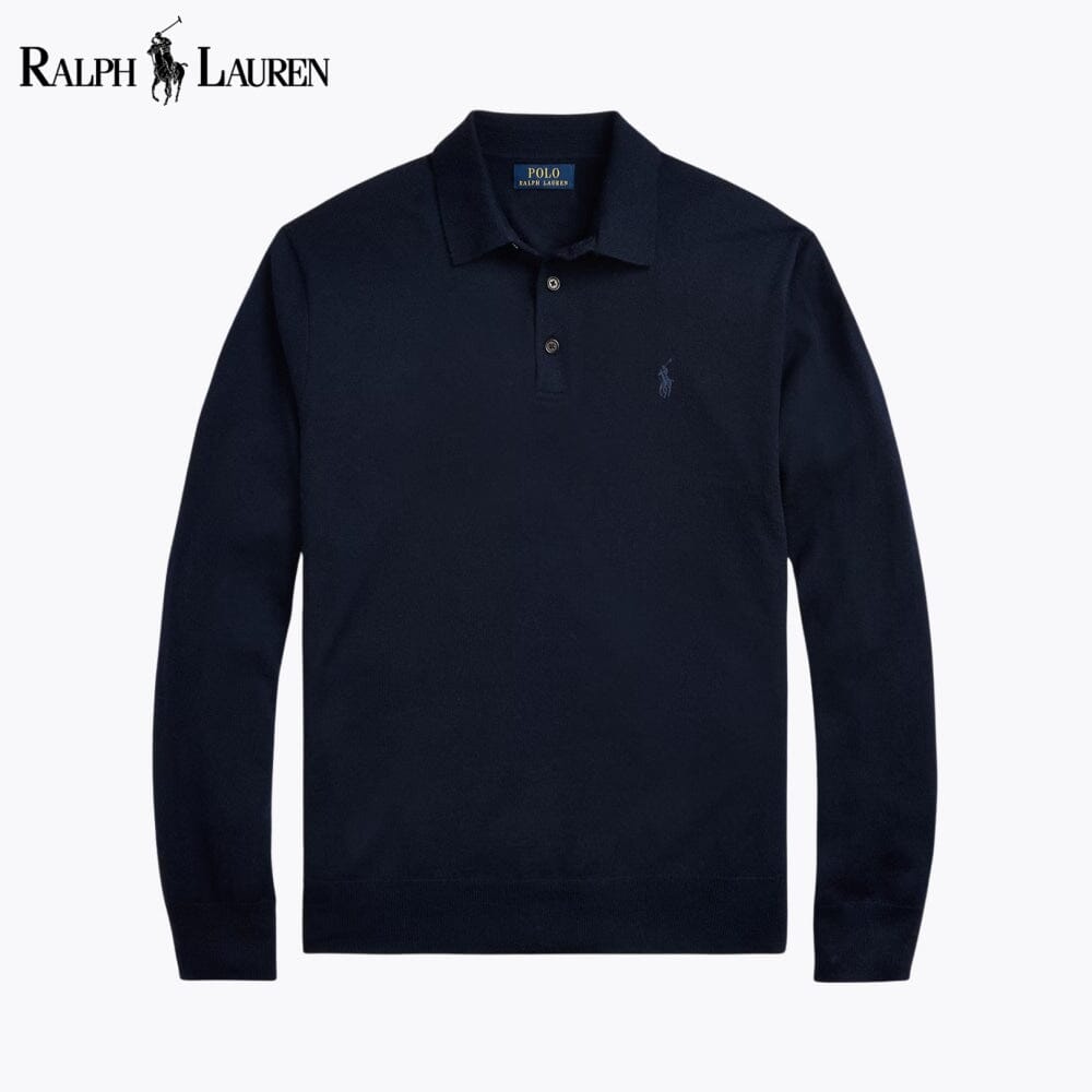 Jersey de lana con cuello de polo RL