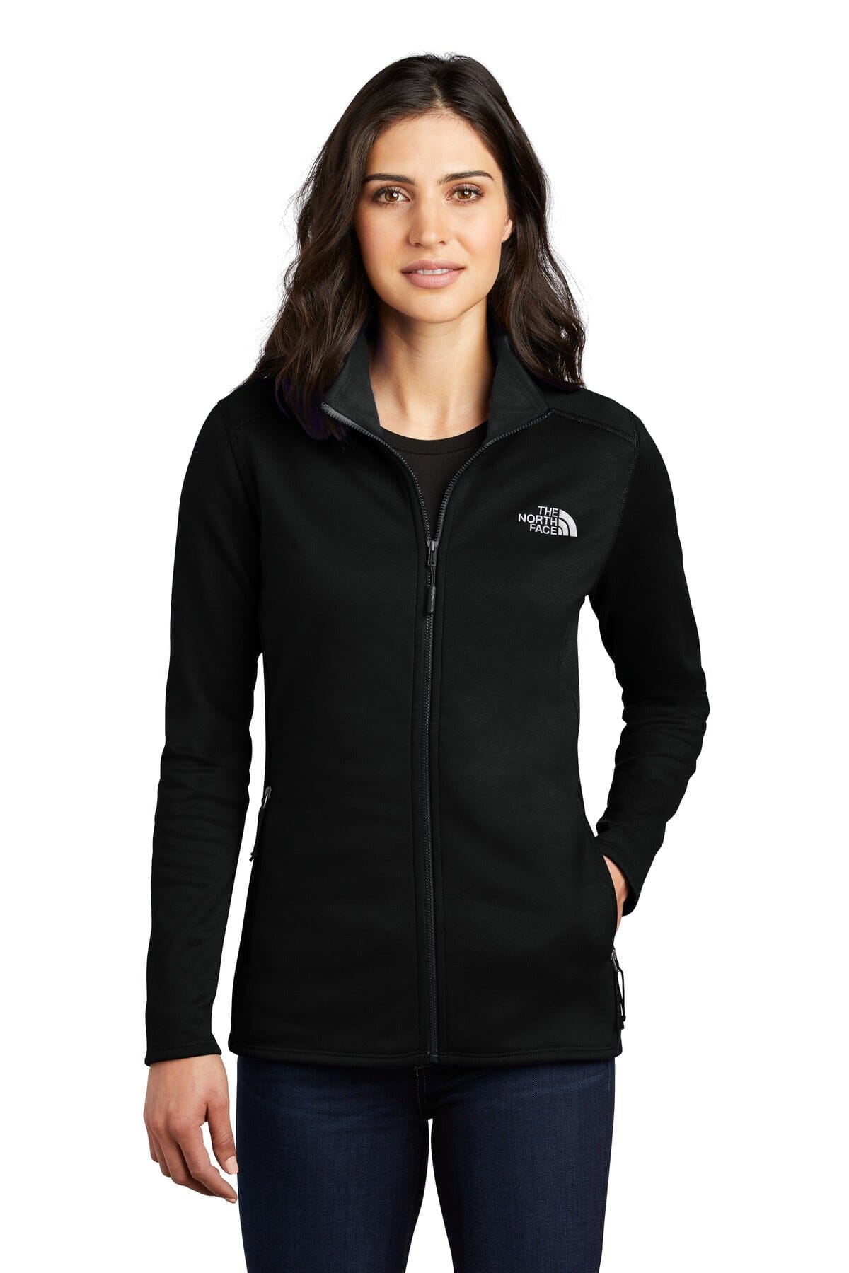 Jachetă TNF din fleece elastic pentru femei, cu fermoar pe toată lungimea